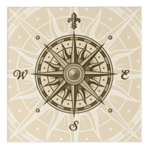 Vintage Compass Rose Acrylic Print
