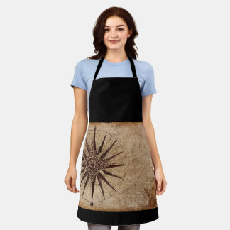 Vintage compass rose apron