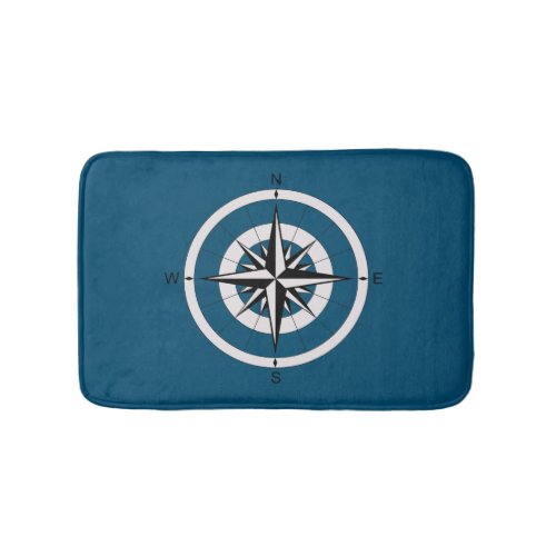 Vintage Compass Rose  Bath Mat