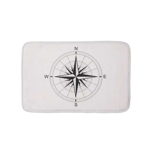 Vintage Compass Rose  Bath Mat