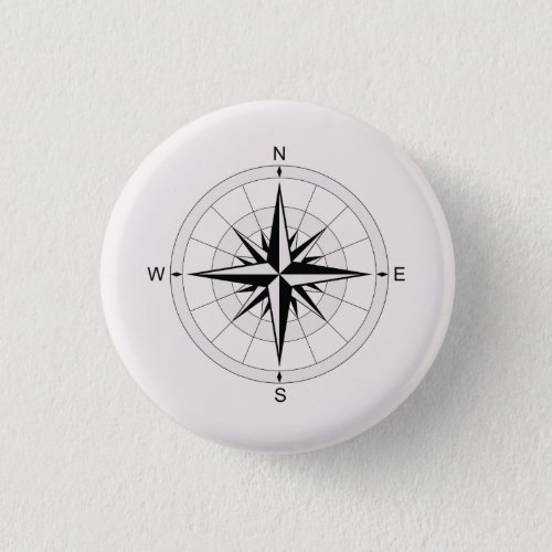 Vintage Compass Rose  Button