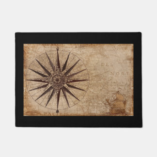 Vintage compass rose doormat