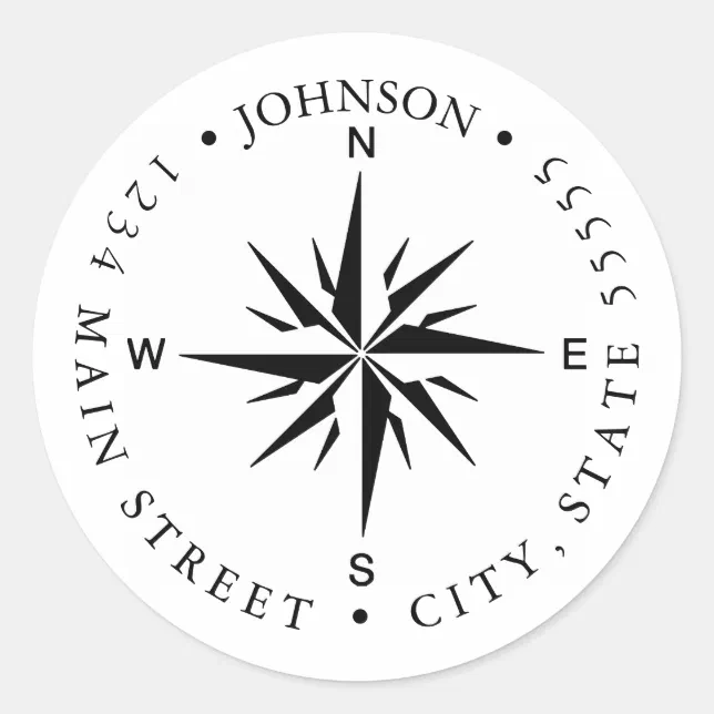 Vintage Compass Rose Explore Return Label Sticker | Zazzle
