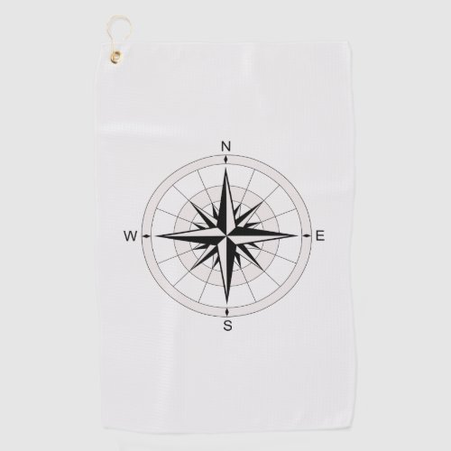 Vintage Compass Rose   Golf Towel