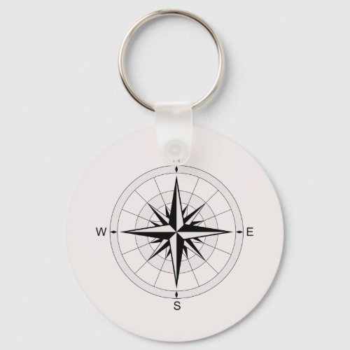 Vintage Compass Rose  Keychain