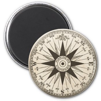 Vintage Compass Rose Magnet by JoyMerrymanStore at Zazzle