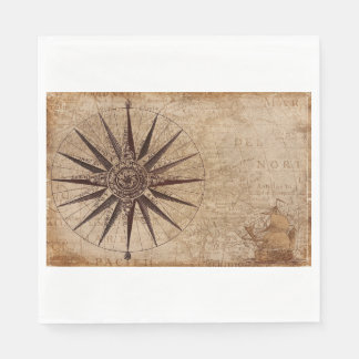 Vintage compass rose napkins