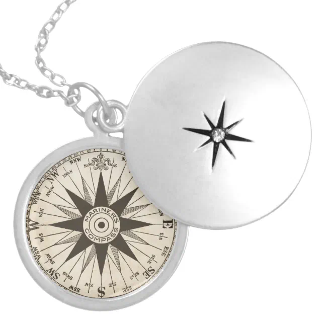 Vintage Compass Rose Necklace | Zazzle