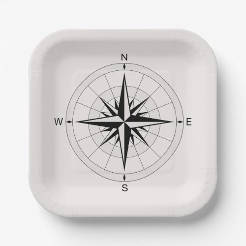 Vintage Compass Rose  Paper Plates