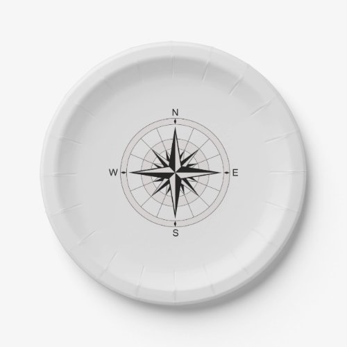 Vintage Compass Rose   Paper Plates