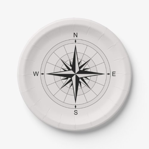 Vintage Compass Rose  Paper Plates