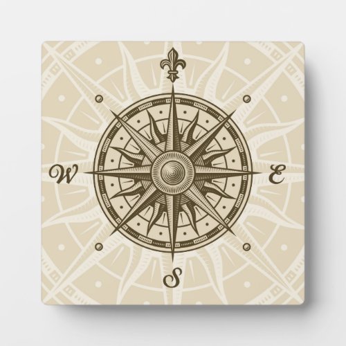 Vintage Compass Rose Plaque