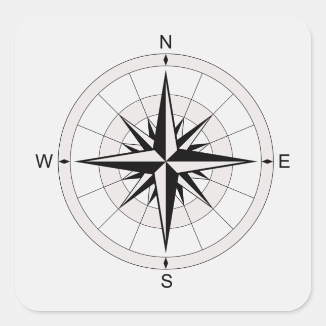 Vintage Compass Rose   Square Sticker (Front)