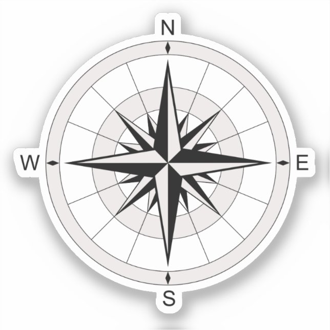 Vintage Compass Rose    Sticker (Front)