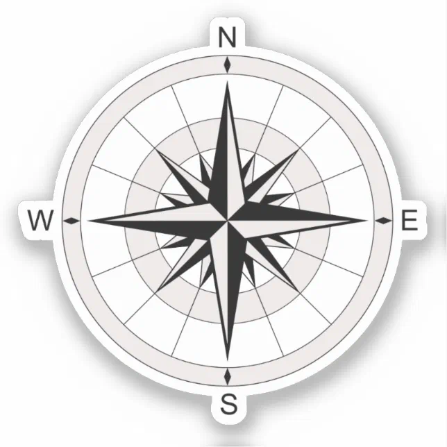 Vintage Compass Rose Sticker | Zazzle