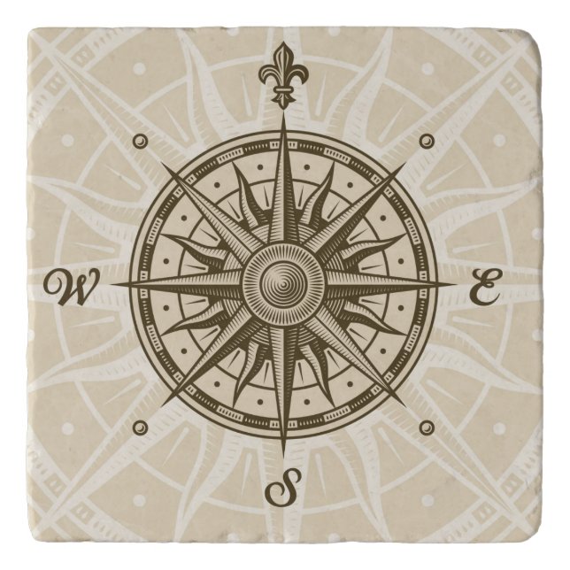 Vintage Compass Rose Trivet (Front)