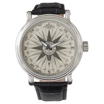 Vintage Compass Rose Watch by JoyMerrymanStore at Zazzle
