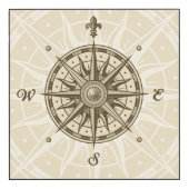 Vintage Compass Rose Wood Wall Art (Front 11x11)