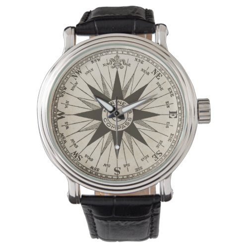 Vintage Compass Rose Wrist Watch