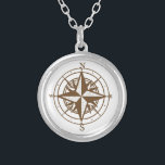 Vintage Compass Silver Plated Necklace<br><div class="desc">Vintage Compass</div>