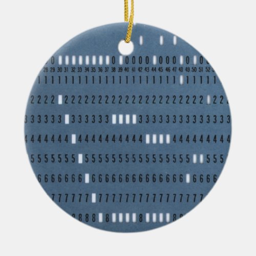 Vintage Computer Punched Card Ceramic Ornament