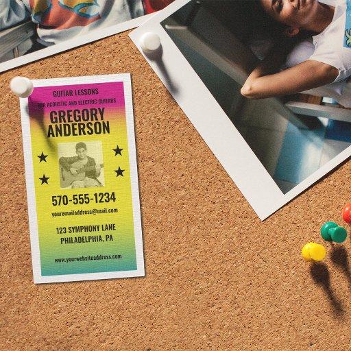 Customizable Vintage Concert Poster Musician, Music Teacher Business Card