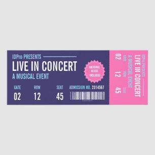 Vintage Concert Ticket Voucher Customizable