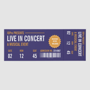Vintage Concert Ticket Voucher Customizable