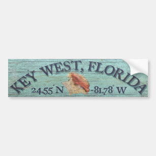 Vintage Conch Shell Key West Bumper Sticker