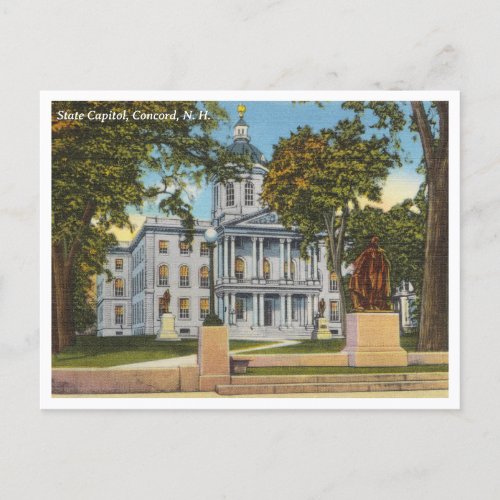 Vintage Concord New Hampshire State Capitol Postcard