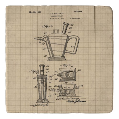 Vintage Condiment Holder Patent Trivet