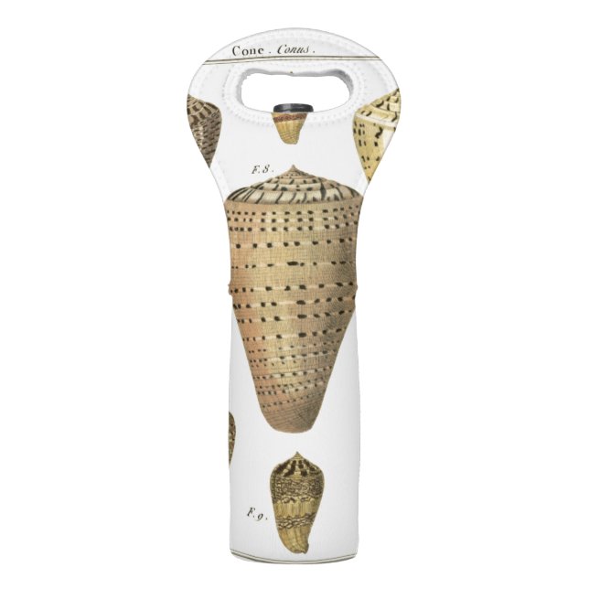 Vintage Cone Shells Wine Bag (Back)