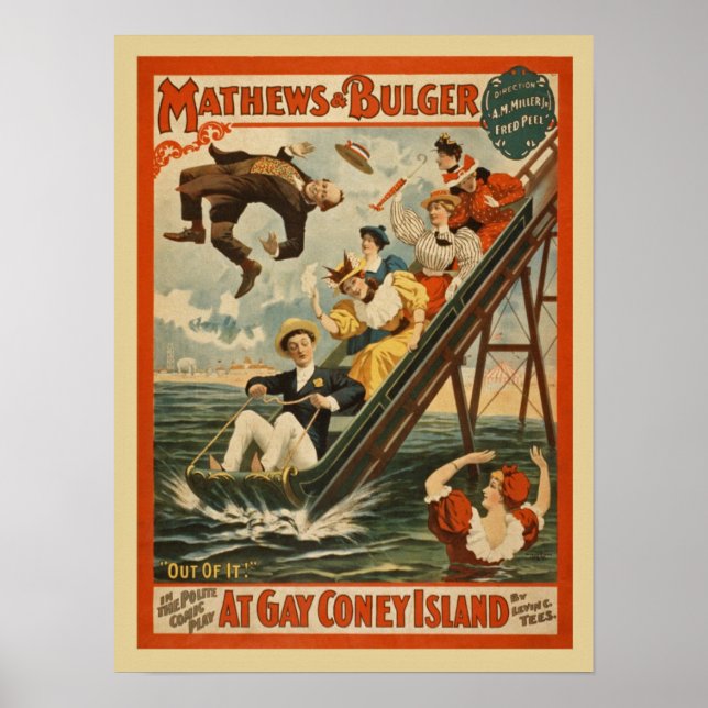 Vintage Coney Island Fun Time Poster (Front)