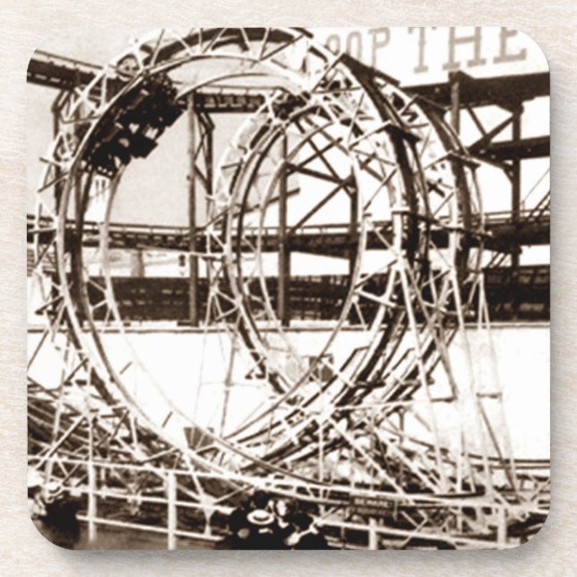 Vintage Coney Island Roller Coasters Sepia Gift (Front)