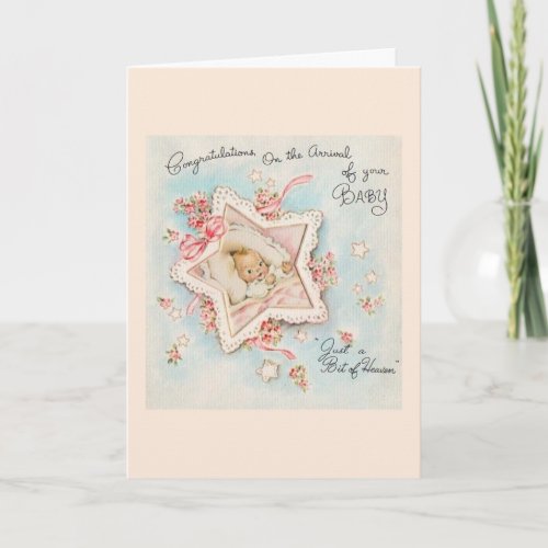 Vintage _ Congrats On the Arrival of Your Baby Card
