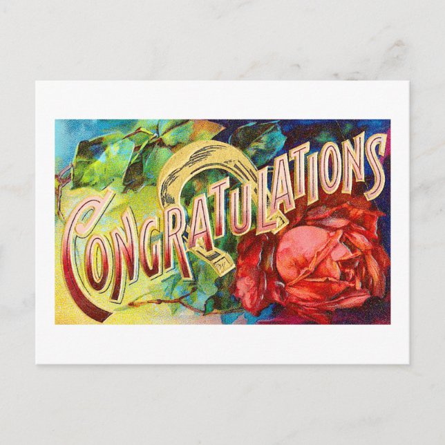 Vintage Congratulations Postcard (Front)