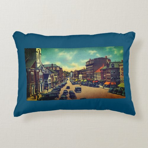 Vintage Congress Street Portsmouth NH Photo Accent Pillow