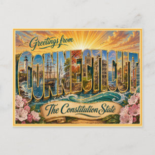 Vintage Connecticut Greeting From Postcard