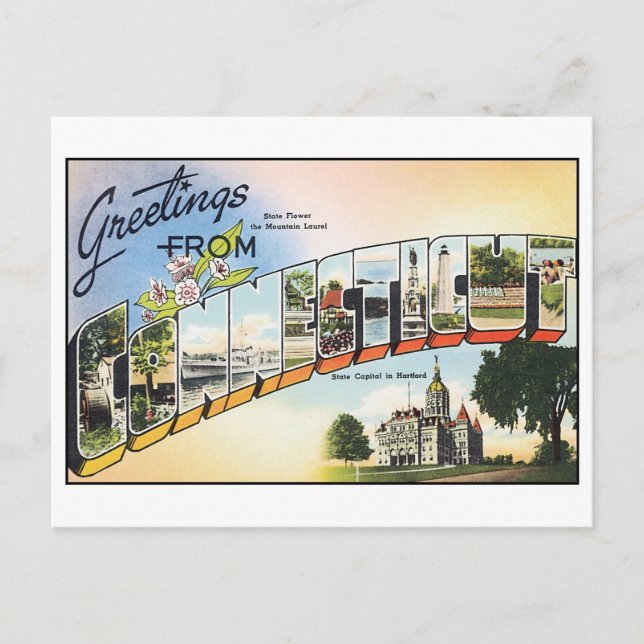 Vintage Connecticut Postcard (Front)