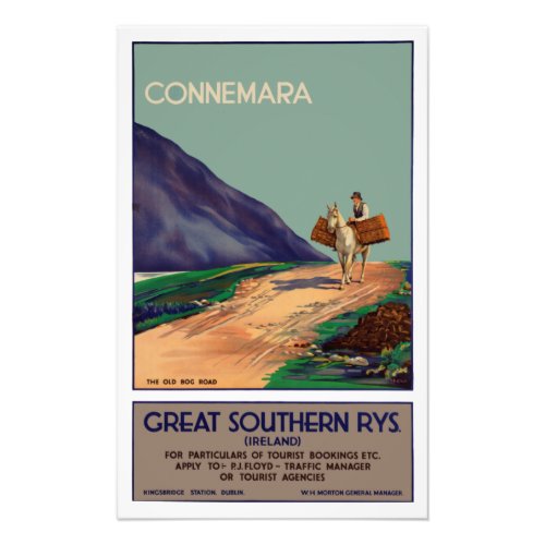 Vintage Connemara Ireland Travel Poster