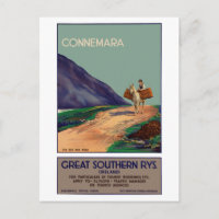 Vintage Connemara Ireland Travel Poster