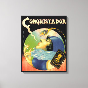 Vintage Conquistador Cigarettes Tobacco 1930s Canvas Print