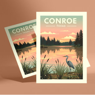 Vintage Conroe Texas Postcard