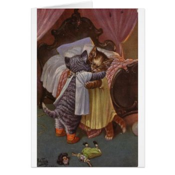 Vintage - Consoling A Crying Kitten  by AsTimeGoesBy at Zazzle