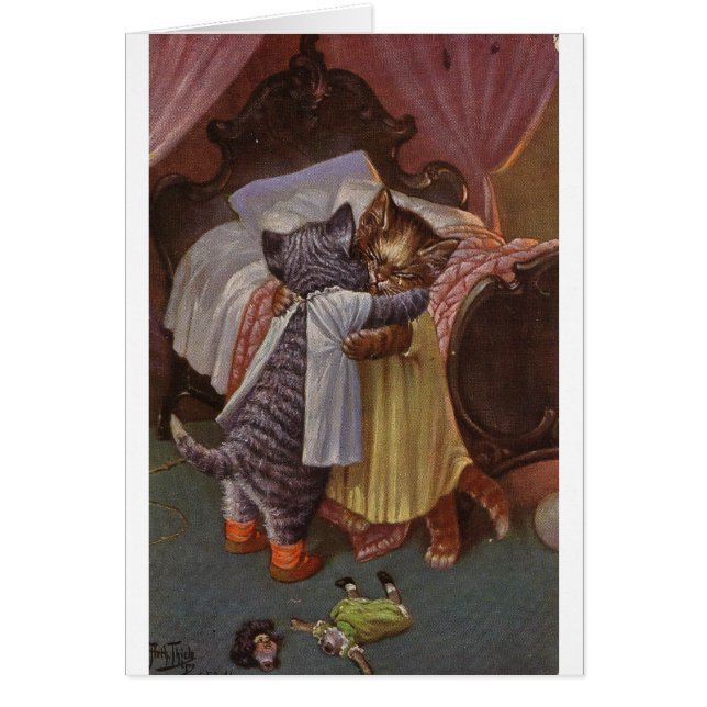 Vintage - Consoling a Crying Kitten, Cards (Front)