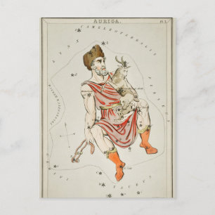 Vintage Constellation Illustration Postcard