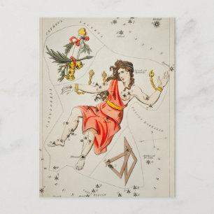 Vintage Constellation Illustration Postcard