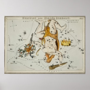 Vintage Constellation Illustration Poster