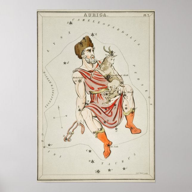 Vintage Constellation Illustration Poster (Front)