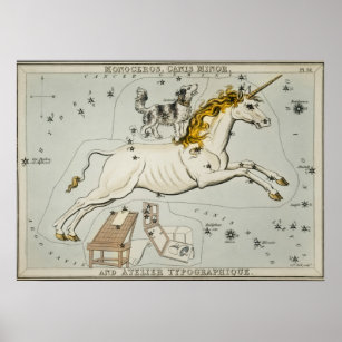 Vintage Constellation Illustration Poster